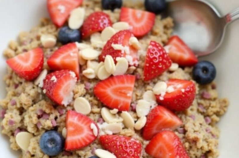 High Protein Strawberry Baked Oats