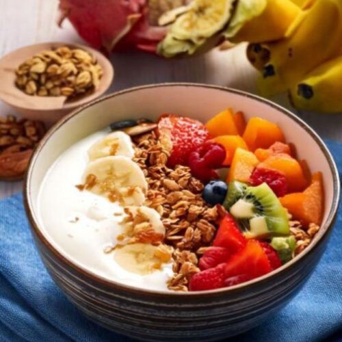 Fruit, Granola, and Coconut Yogurt Breakfast Bowls