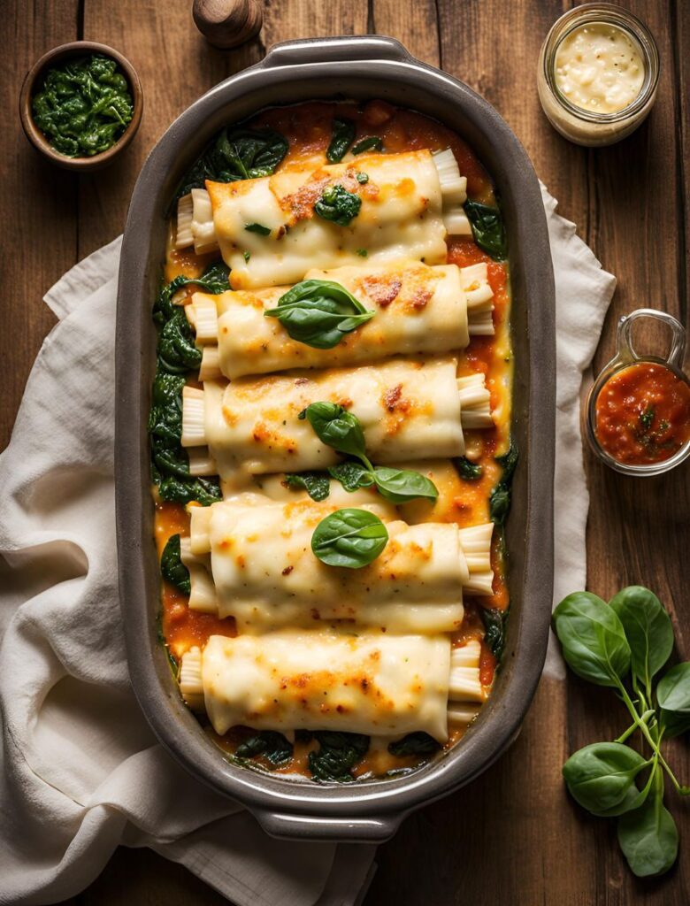 Chicken and Spinach Manicotti